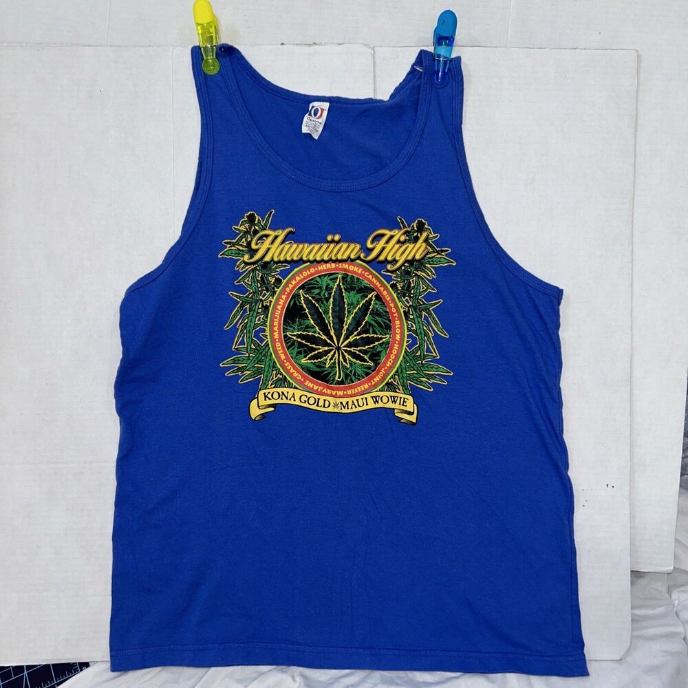 Tank top blue size medium Hawaiian high Kona Gold Maui Wowie cannabis